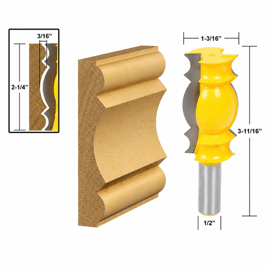 2 1/4" Crown Molding 1/2" Shank Router Bit