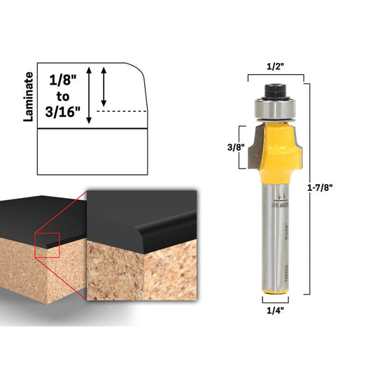 No File Flush Trim 1/4" Shank Router Bit