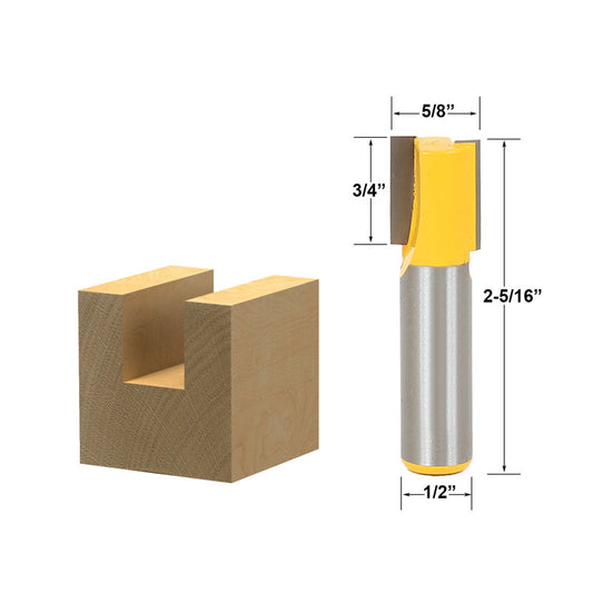 Straight/Dado 5/8"W x 3/4"H 1/2" Shank Router Bit