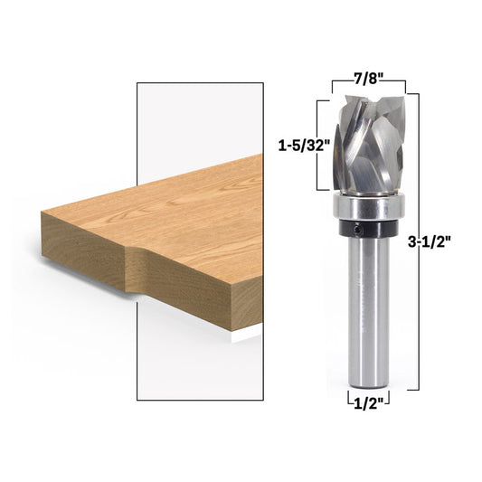 Top Bearing Ultra Perfomance Compression Flush Trim 1/2" Shank Router Bit