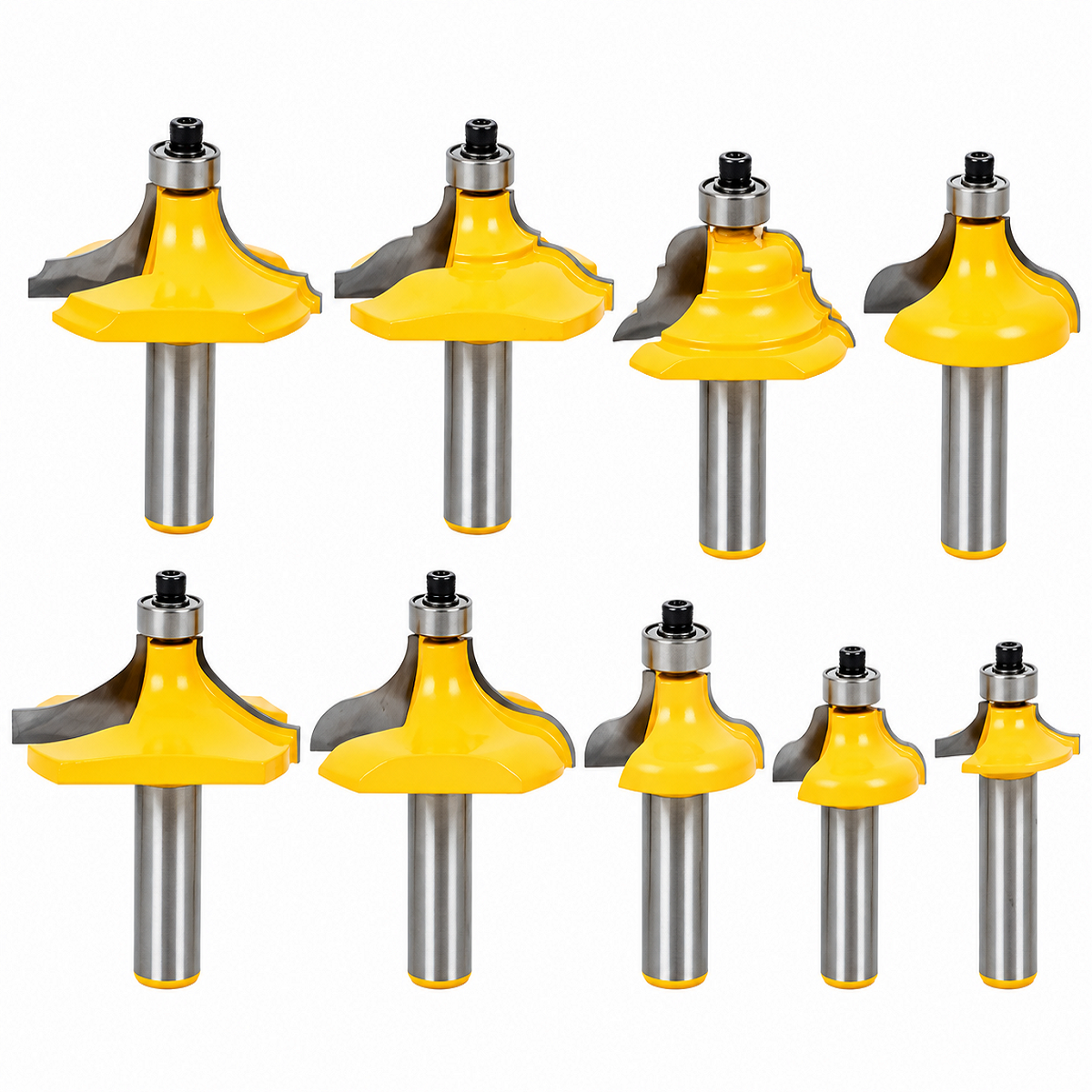8PCS Table Edge Router Bit Set 1/2" Shank Carbide Tipped Woodworking Router Bits