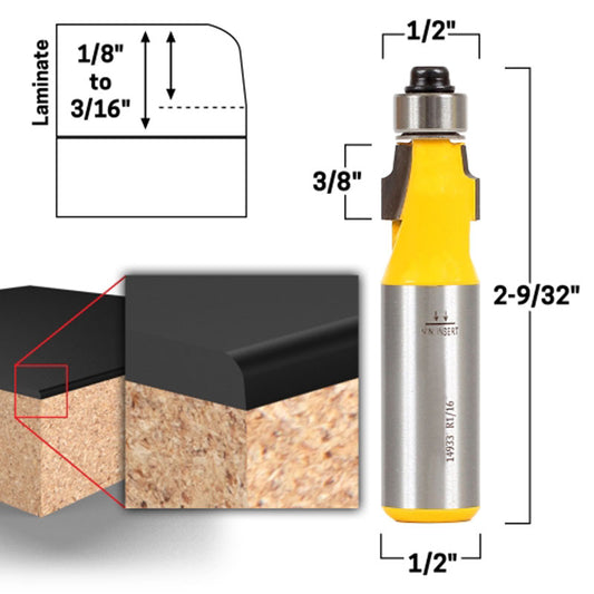 No File No File Radius Trim 1/2" Shank Router Bit