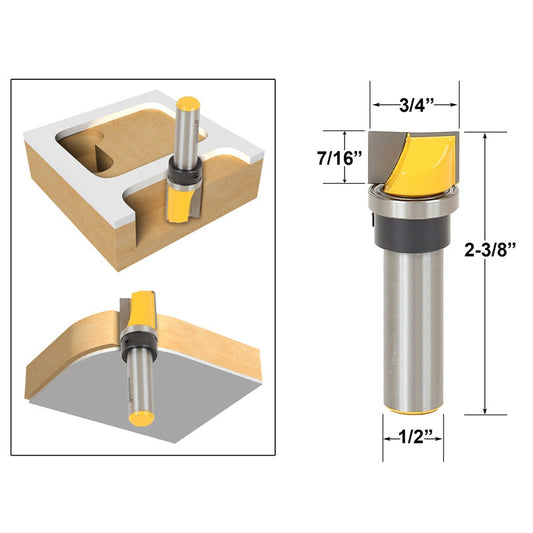 Mortise/Template Trim Bottom Cleaning 1/2" Shank Router Bit