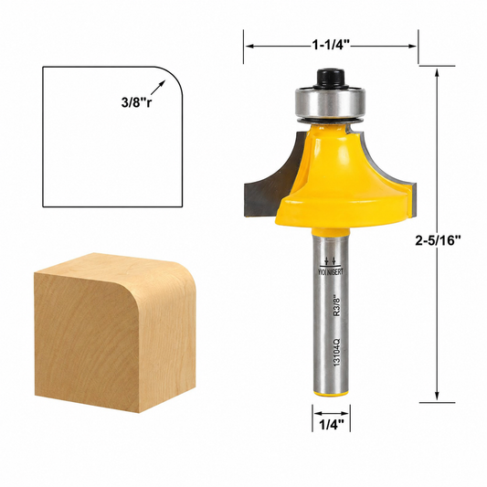 Round Over Edging 3/8" Radius 1/4" Shank Router Bit