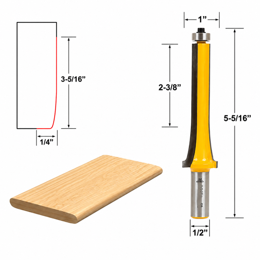 Louver Slat Large 1/2" Shank Router Bit