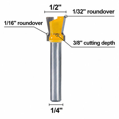 Dovetail 1/4" Shank 14° x 1/2" Router Bit – Precise Cuts, Roundovers & Efficient Chip