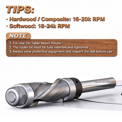 Double Bearing Spiral Flush Trim Router Bit, 1/4" Shank, 1/2" Cutting Diameter Compression Cutter for Woodworking