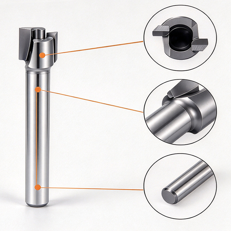 8mm Shank Double Flute Carbide Straight Router Bits Grooving Cutter for Woodworking, 1PC/2PCS Set