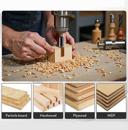 6-Piece Woodworking Milling Cutter Set Double-Edged Carbide Alloy Bits for Grooving Jointing and Bottom Cleaning