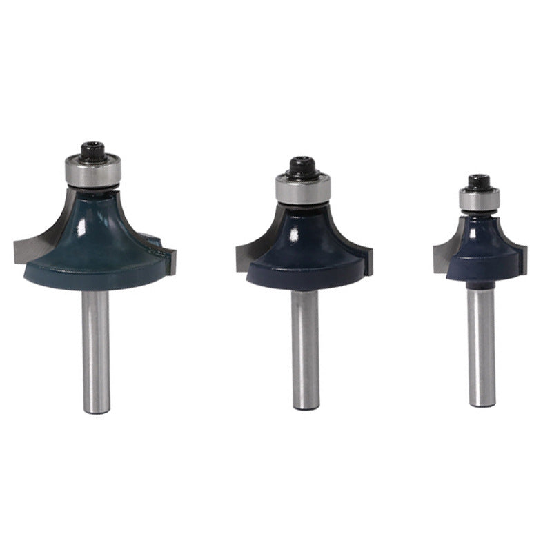 3pcs 1/4" Shank Corner Round Over Router Bit Set with Bearing High-Grade Carbide R-Edge Trimming Woodworking Milling Cutter