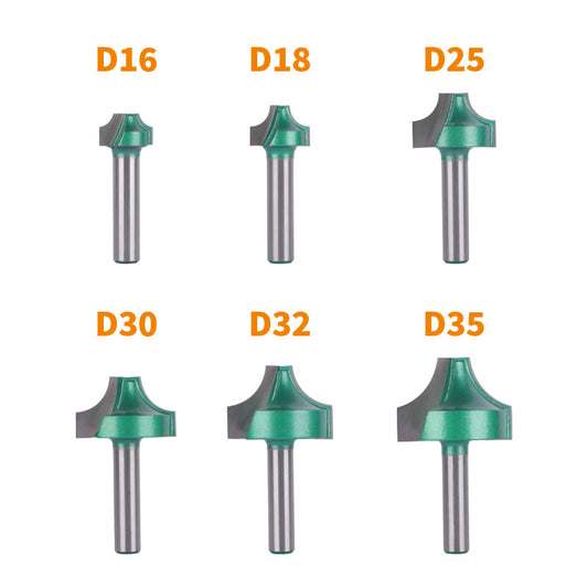 6PCS 8mm Shank Open End Carving Router Bit Set Carbide Milling Cutter for Wood Woodworking Tools