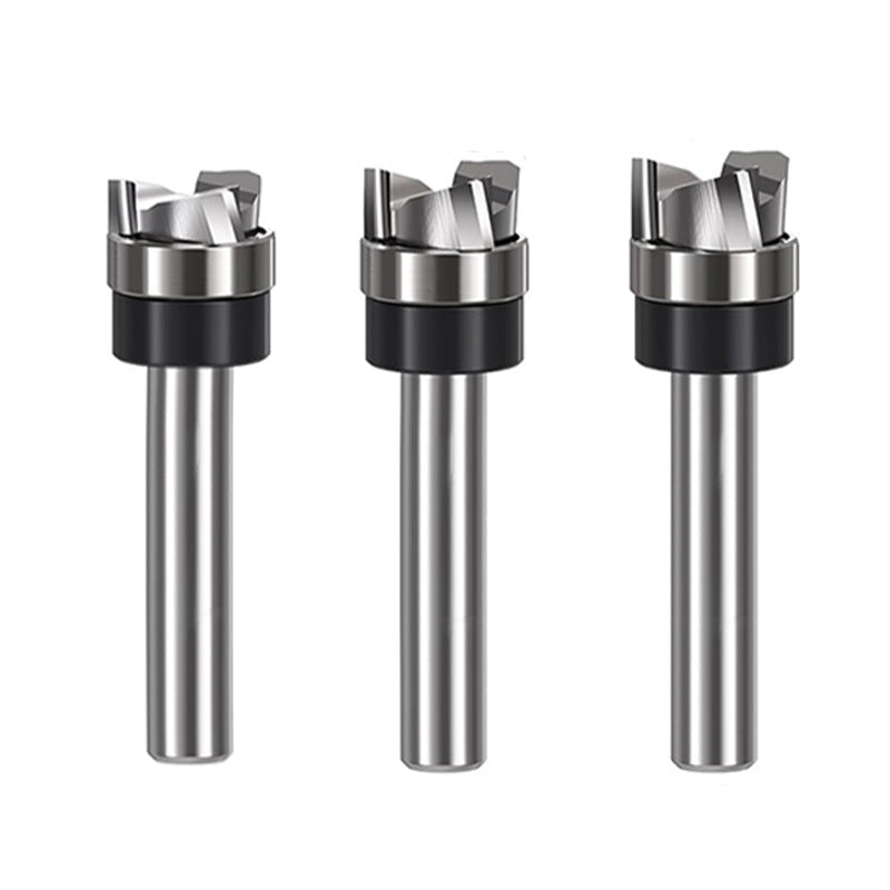 3PCS Spiral Flush Trim Router Bit Set, 1/2" Dia, 1/4" Shank, 3-Flute Down Cut Bits for Trimming, Dado & Bottom Cleaning