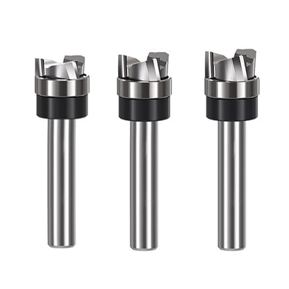 3PCS Spiral Flush Trim Router Bit Set, 1/2" Dia, 1/4" Shank, 3-Flute Down Cut Bits for Trimming, Dado & Bottom Cleaning