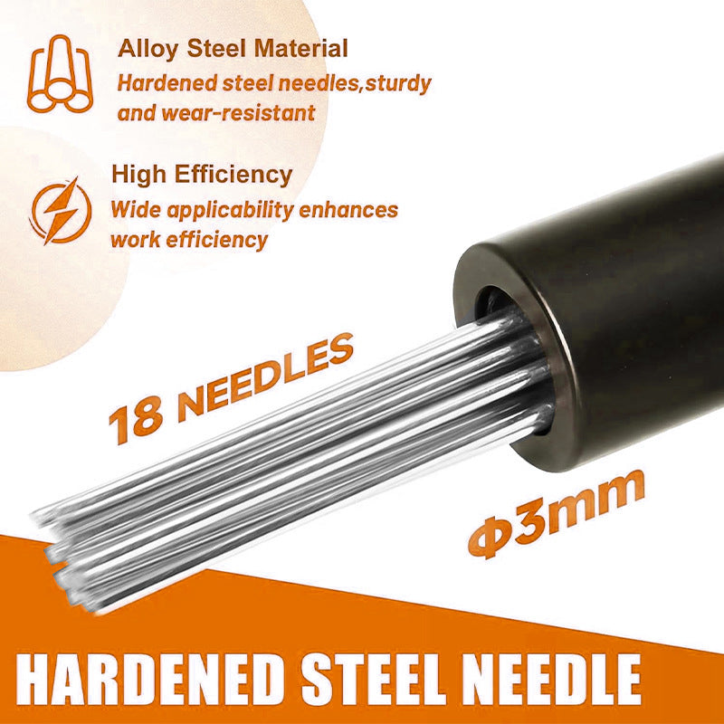 SDS Plus Needle Scaler Attachment for Rotary Hammer Drill, 18-Prong Rust & Paint Removal Tool, Concrete Scabbling & Weld Cleaning