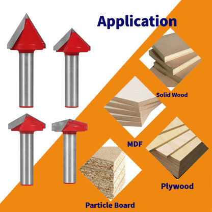8mm Shank 38mm Blade V-Shaped Wood Router Bits, 3D CNC Engraving, Carving and Milling Cutter For Projects