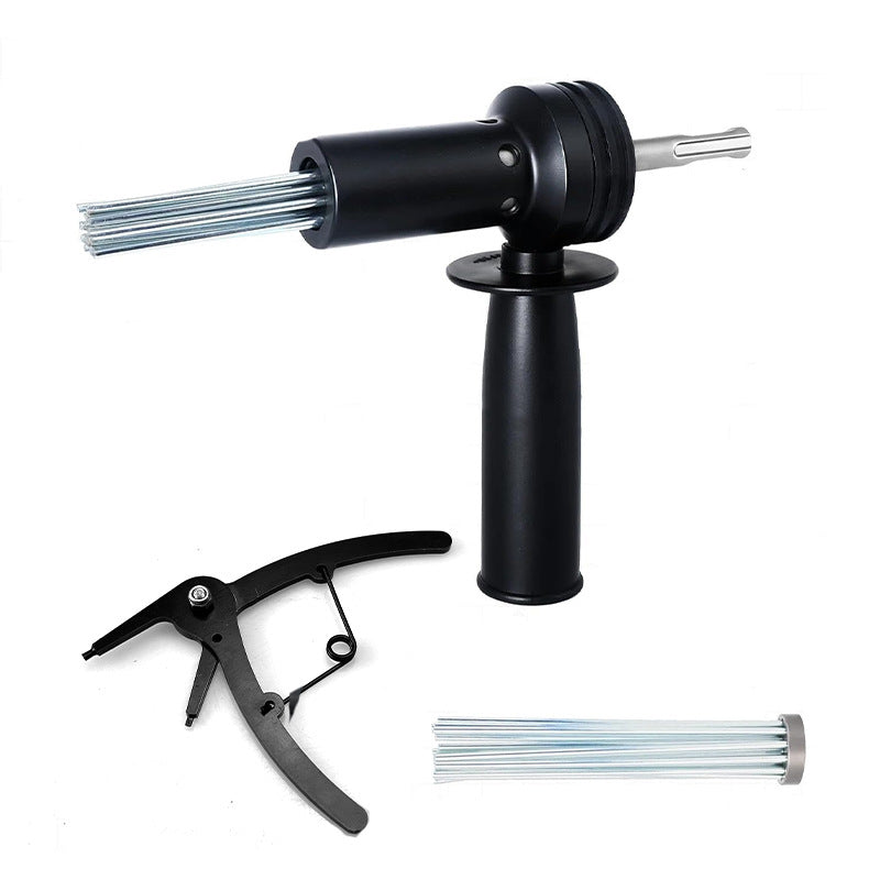 SDS Plus Needle Scaler Attachment for Rotary Hammer Drill, 18-Prong Rust & Paint Removal Tool, Concrete Scabbling & Weld Cleaning