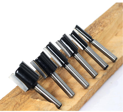 6-Piece Woodworking Milling Cutter Set Double-Edged Carbide Alloy Bits for Grooving Jointing and Bottom Cleaning