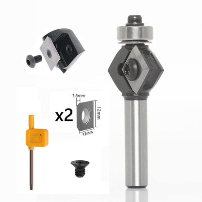 45° Chamfer Router Bit – Reversible Double Edge Tungsten Carbide Cutter