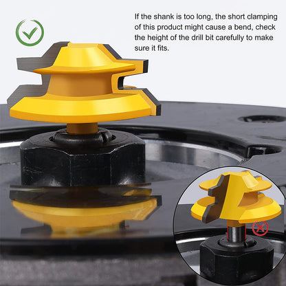 1PC or 3PCS 1/2" Shank 45° Lock Miter Router Bit Tungsten Carbide Woodworking Milling Cutter