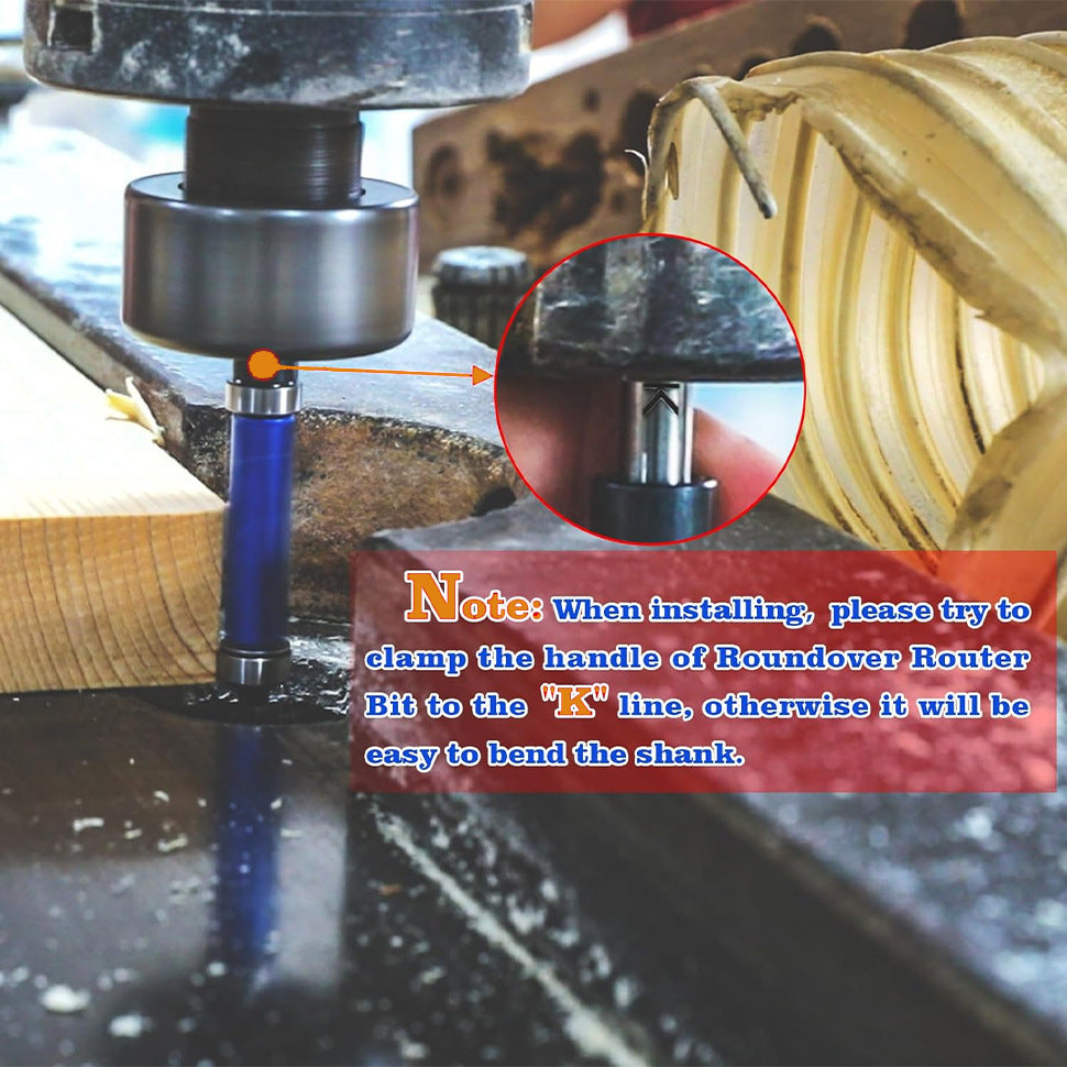 1/4" Shank Flush Trim Router Bit with Top and Bottom Bearings Carbide for Precision Woodworking