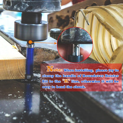 1/4" Shank Flush Trim Router Bit with Top and Bottom Bearings Carbide for Precision Woodworking