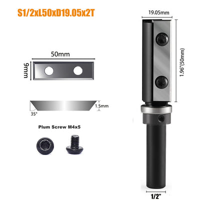 1/2″ Shank Flush Trim Router Bit CNC Wood with Replaceable Carbide Blades