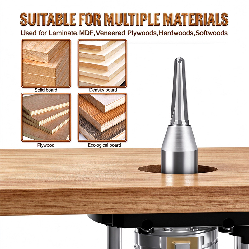 2PCS Arc Bending Router Bit Set, 1/2" Shank Grooving & Forming Cutter for Woodworking