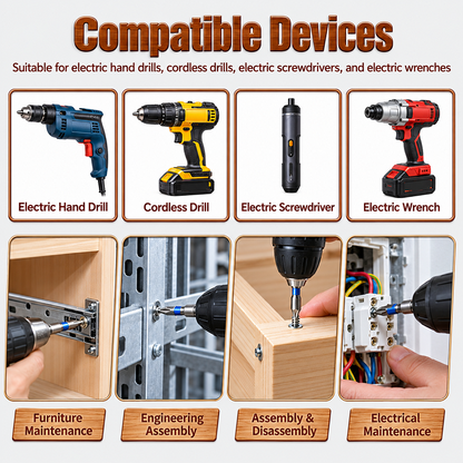 S2 Alloy Steel PH2 Anti Slip Magnetic Screwdriver Bits with 1/4" Hex Shank for Electric Drills
