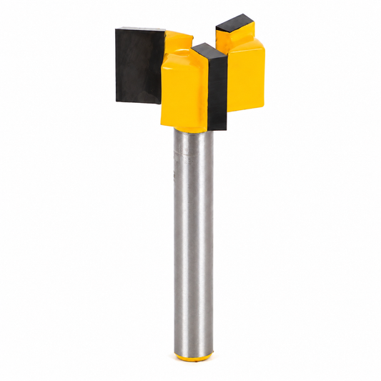 1" Spoilboard Surfacing Router Bit, 1/4" Shank Carbide Tipped CNC Router Bit with 3 Flutes