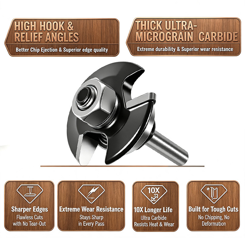 Groove Cutter Router Bit for Trex Decking Boards Carbide Tipped Hideaway Hidden Fastener Router Bit