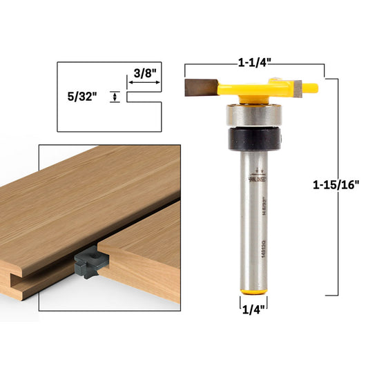 5/32" x 3/8" 1/4" Shank Top Bearing Slot Cutter Router Bit