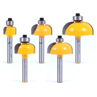 5 Bit Cove Edge Forming Router Bit Set, 1/4" Shank for Woodworking