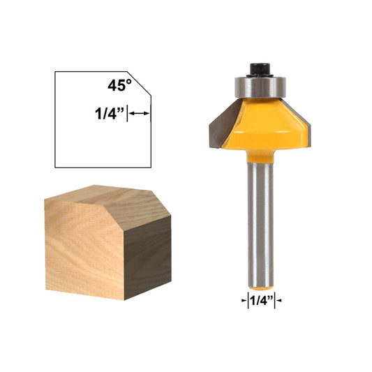 45° Chamfer/Bevel Edging Small 1/4" Shank Router Bit