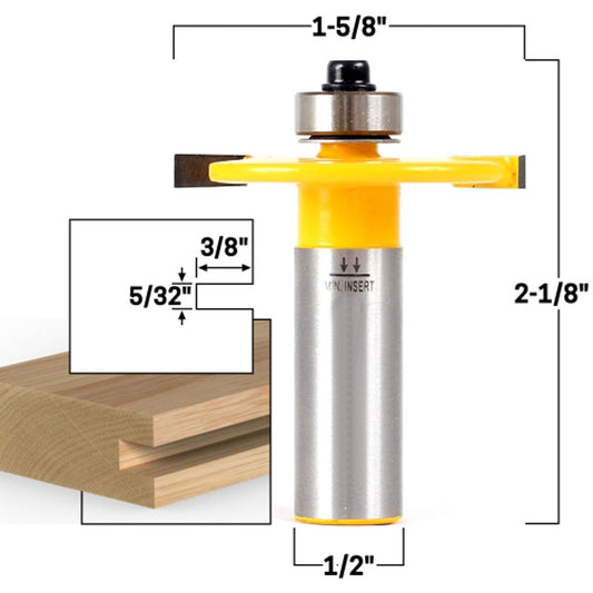 5/32" Height X 3/8" Depth Slot Cutter 1/2" Shank Router Bit