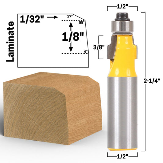 Micro Bevel No File Radius Trim 1/2" Shank Router Bit