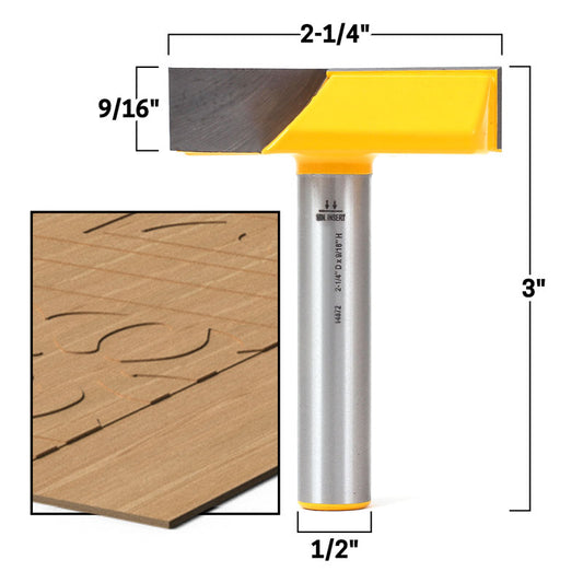 2 1/4" Diameter Bottom Cleaning 1/2" Shank Router Bit