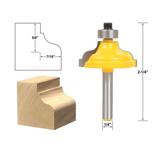 Ogee Flute Edging and Molding Large 1/4" Shank Router Bit