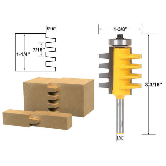 Reversible Finger Joint Glue Joint 1/4" Shank Router Bit
