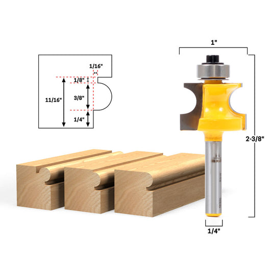 3/16" Radius Corner Bead 1/4" Shank Router Bit