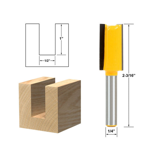 Straight/Dado 1/2"W x 15/16"H 1/4" Shank Router Bit