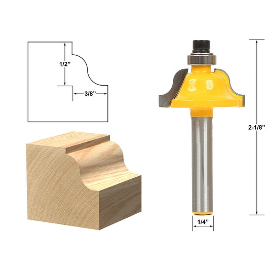 Roman Ogee Edging and Molding Small 1/4" Shank Router Bit For Woodworking