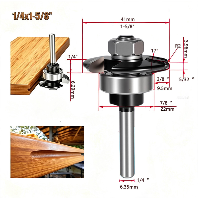 Groove Cutter Router Bit for Trex Decking Boards Carbide Tipped Hideaway Hidden Fastener Router Bit