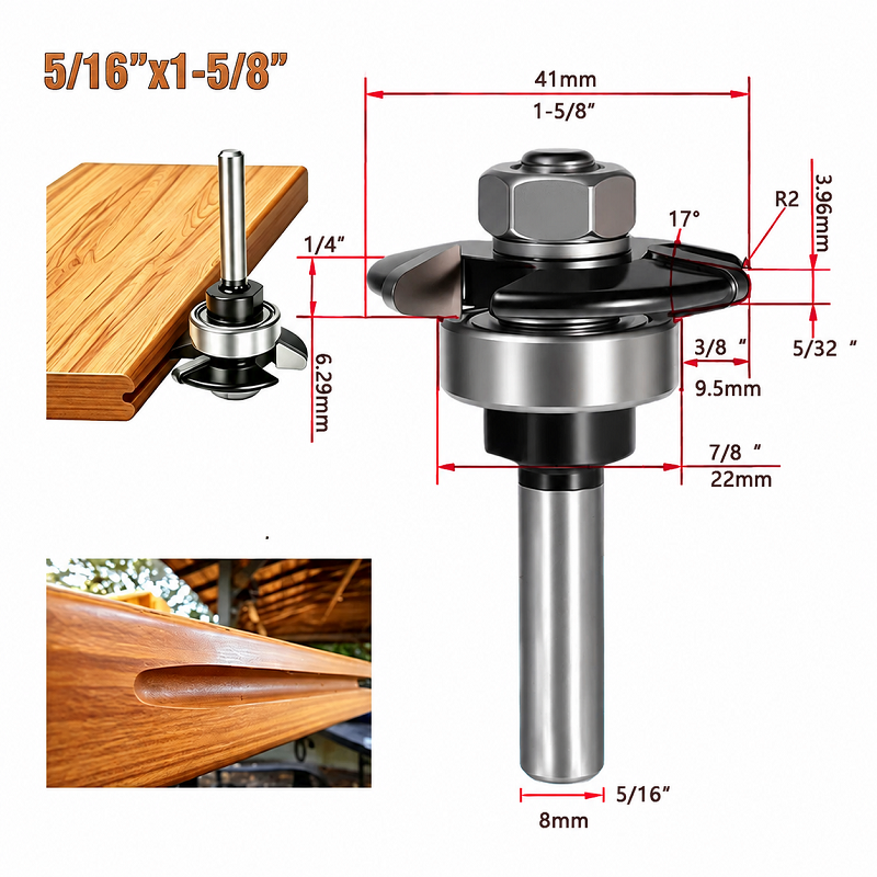 Groove Cutter Router Bit for Trex Decking Boards Carbide Tipped Hideaway Hidden Fastener Router Bit