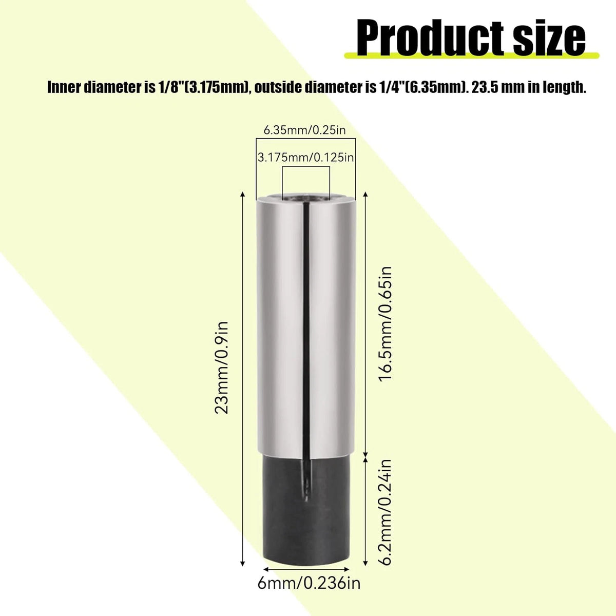 4 Pack 1/4" to 1/8" Collet Adapter for CNC Router, High Carbon Steel Reducer Sleeve for Engraving Bits, Router Bit Converter