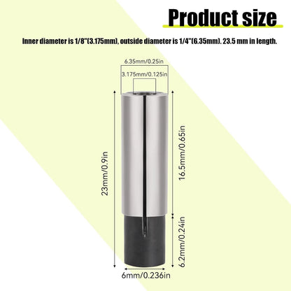 4 Pack 1/4" to 1/8" Collet Adapter for CNC Router, High Carbon Steel Reducer Sleeve for Engraving Bits, Router Bit Converter